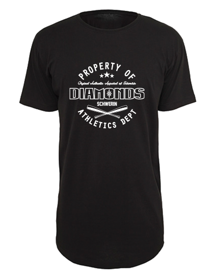 T-Shirt Herren X-tra Long Schwarz Schwerin Diamonds 