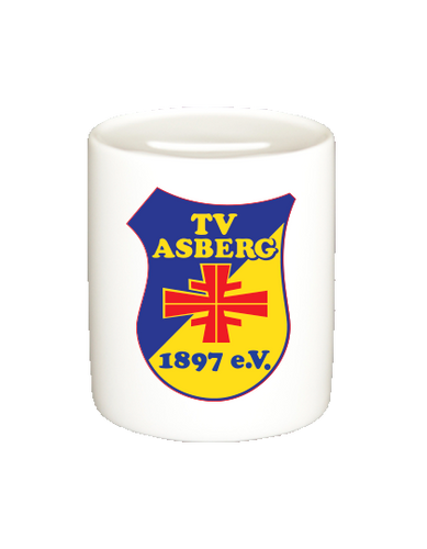 Spardose Weiß TV Asberg Logo