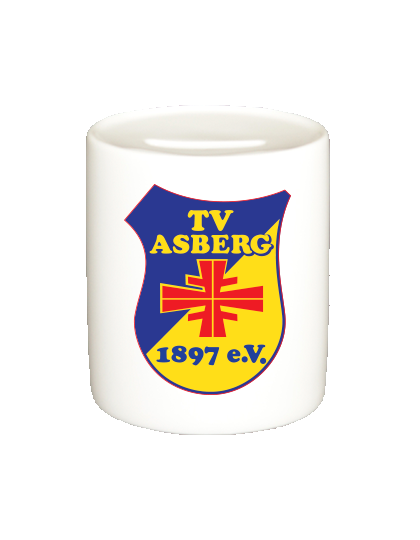 Spardose Weiß TV Asberg Logo