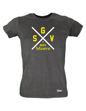 Lade das Bild in den Galerie-Viewer, T-Shirt Damen Schwarz GSV Moers Cross weiß-gelb
