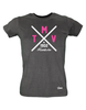T-Shirt Damen Schwarz MTV Union Hamborn Cross Weiß-Pink