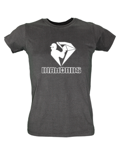 T-Shirts Damen Schwarz Schwerin Daimonds Logo II
