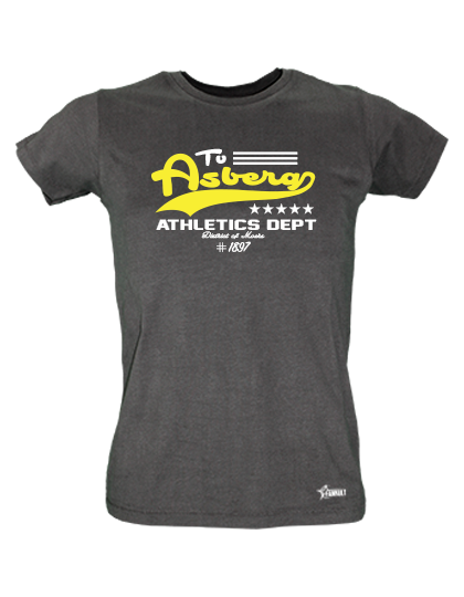 T-Shirt Damen Schwarz TV Asberg Athletics Weiß-Gelb