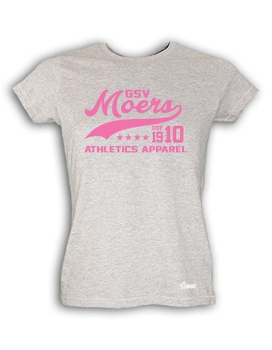 T-Shirt Damen Grau Melange GSV Moers Atheltics  Pink