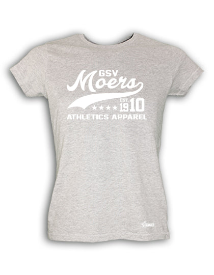 T-Shirt Damen Grau Melange GSV Moers Atheltics  Weiß