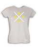 T-Shirt Damen Grau Melange GSV Moers Cross Weiß-Gelb