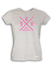 Lade das Bild in den Galerie-Viewer, T-Shirt Damen Grau Melange GSV Moers Cross Pink

