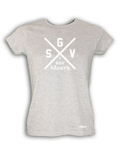 Lade das Bild in den Galerie-Viewer, T-Shirt Damen Grau Melange GSV Moers Cross Weiß
