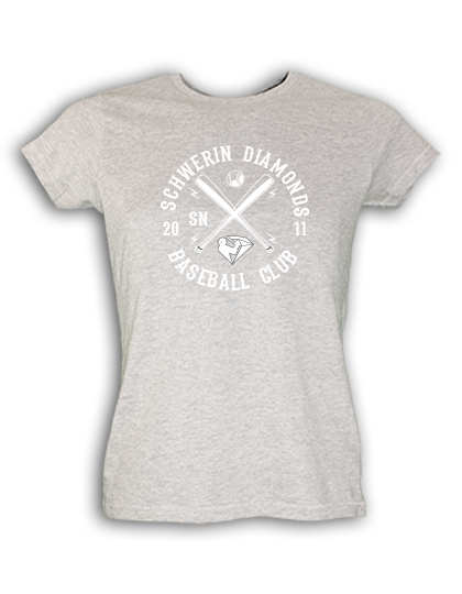 T-Shirt Damen Grau Melange Schwerin Diamonds Cross