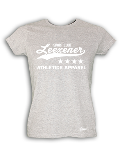 T-Shirt Damen Grau Melange Leezener SC Athletics Weiß
