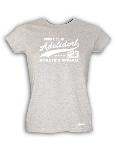 T-Shirt Damen Grau Melange SC Adelsdorf Athletics Weiß