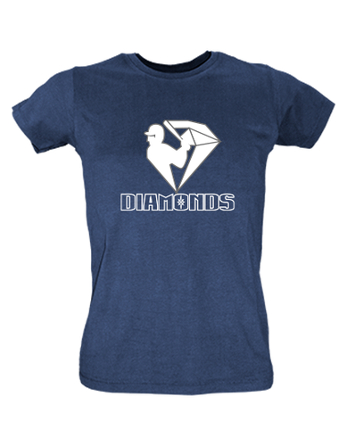 T-Shirts Damen Navy Blau Schwerin Daimonds Logo II