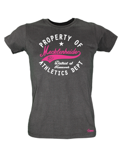 T-Shirt Damen Schwarz TuS Mecklenheide Property Of Pink-Weiß