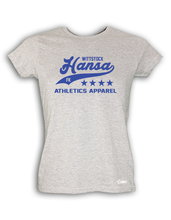 Lade das Bild in den Galerie-Viewer, T-Shirt Damen Grau Melange FK Hansa Wittstock Sport Blau
