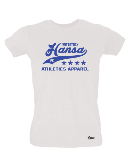 T-Shirt Damen Weiß FK Hansa Wittstock Sport Blau