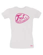 Lade das Bild in den Galerie-Viewer, T-Shirt Damen Weiß TuS Mecklenheide Used Logo Pink
