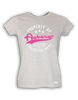 T-Shirt Damen Grau Melange TV Asberg Property Of Weiß-Pink