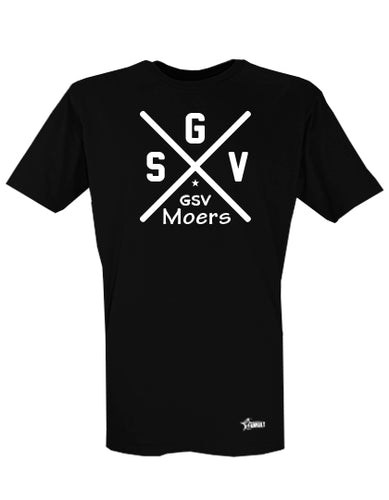 T-Shirt Herren Schwarz GSV Moers Cross Weiß