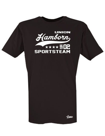 T-Shirt Herren Schwarz MTV Union Hamborn Sportsteam Weiß