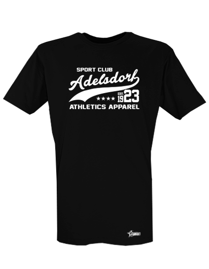 T-Shirt Herren Schwarz SC Adelsdorf Athletics Weiß