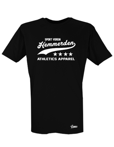 T-Shirt Herren Schwarz SV Hemmerden Athletics Weiß