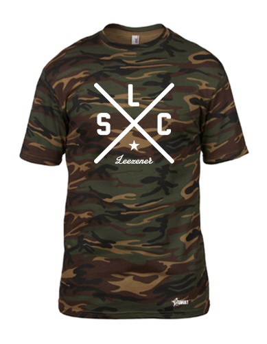 T-Shirt Herren Camouflage Leezener SC Cross Weiß