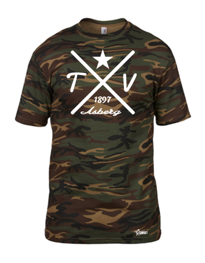 T-Shirt Herren Camouflage TV Asberg Cross Weiß