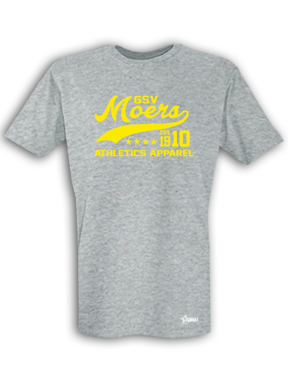 T-Shirt Herren Grau Melange GSV Moers Athletics Gelb