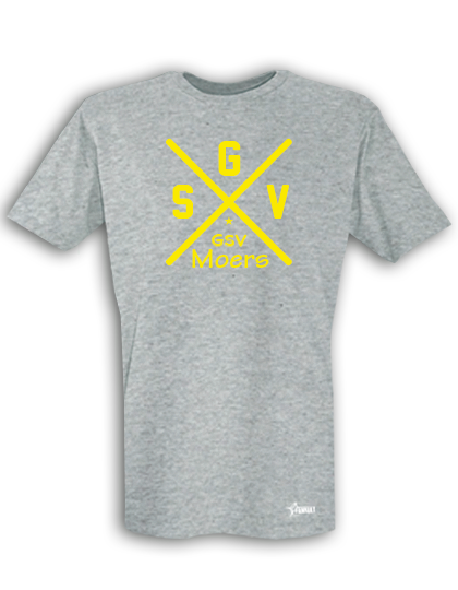 T-Shirt Herren Grau Melange GSV Moers Cross Gelb
