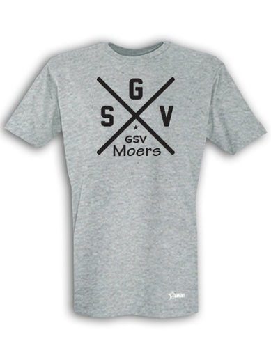 T-Shirt Herren Grau Melange GSV Moers Cross Schwarz