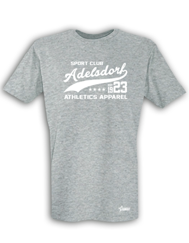 T-Shirt Herren Grau Melange SC Adelsdorf Athletics Weiß