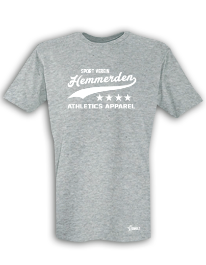 T-Shirt Herren Grau Melange SV Hemmerden Athletics Weiß
