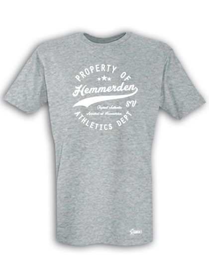 T-Shirt Herren Grau Melange  SV Hemmerden Property Of Weiß