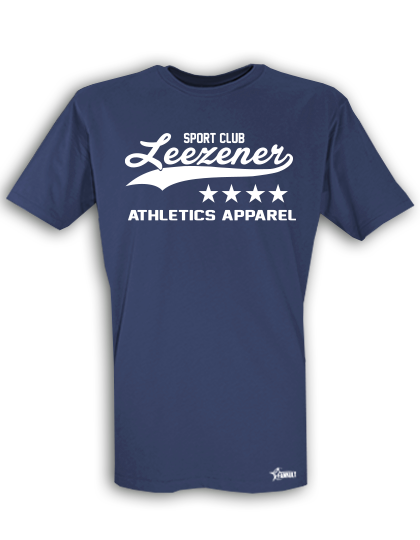 T-Shirt Herren Navy Blau Leezener SC Athletics Weiß