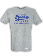 Lade das Bild in den Galerie-Viewer, T-Shirt Herren Grau Melange FK Hansa Wittstock Sport Blau
