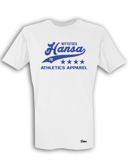 T-Shirt Herren Weiß  FK Hansa Wittstock Sport Blau