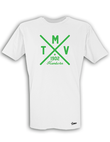 T-Shirt Herren Weiß MTV Union Hamborn Cross Grün