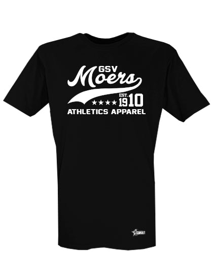 T-Shirt Herren Schwarz GSV Moers Athletics Weiß