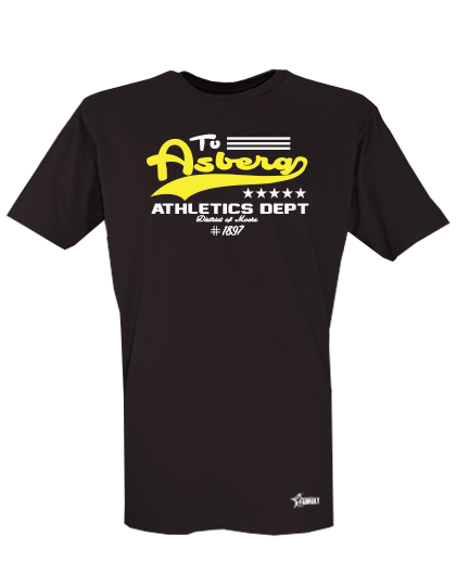 T-Shirt Herren Schwarz TV Asberg Athletics Weiß-Gelb