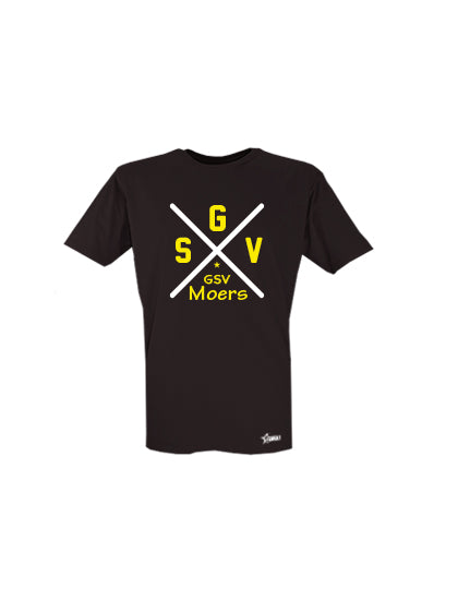 T-Shirt Kinder Schwarz GSV Moers Cross Weiß-Gelb