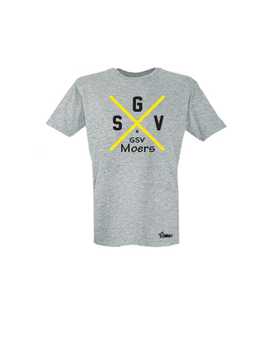 T-Shirt Kinder Grau Melange GSV Moers Cross Schwarz-Gelb