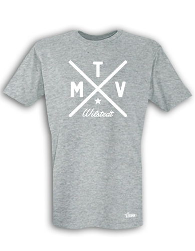 T-Shirt Herren Grau Melange MTV Wilstedt Cross Weiß