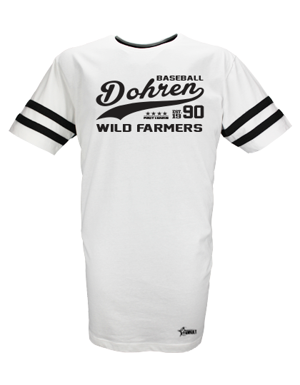 T-Shirt X-tra Long Herren Weiß Dohren Wild Farmers Striped