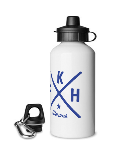 Aluminium Trinkflasche Weiss 600ml FK Hansa Wittstock Cross