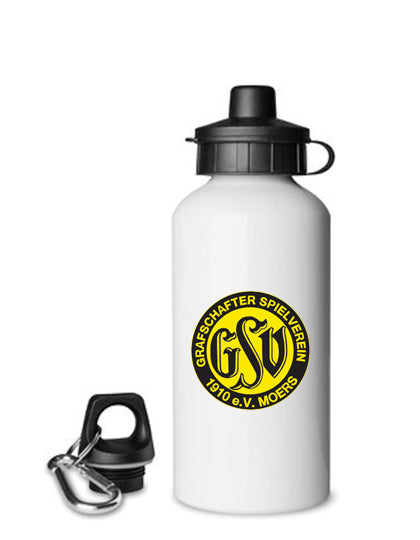 Aluminium Trinkflasche Weiß 600ml GSV Moers Logo