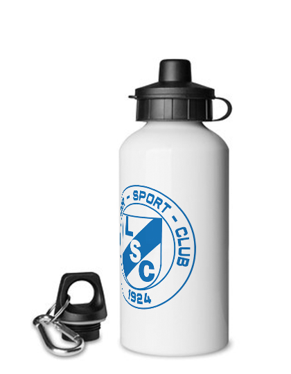 Aluminium Trinkflasche Weiss 600ml Leezener SC Logo